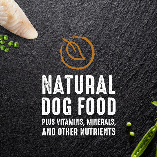natural dog food plus vitamins, minerals and other nutrients