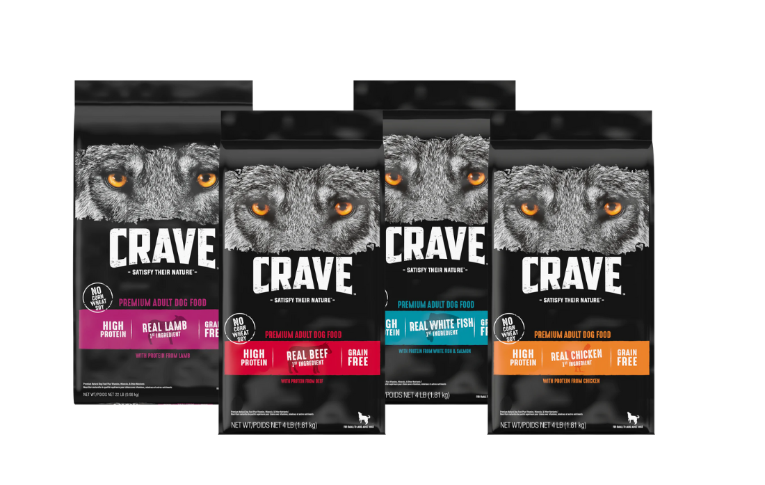 four bags of crave dry dog food
