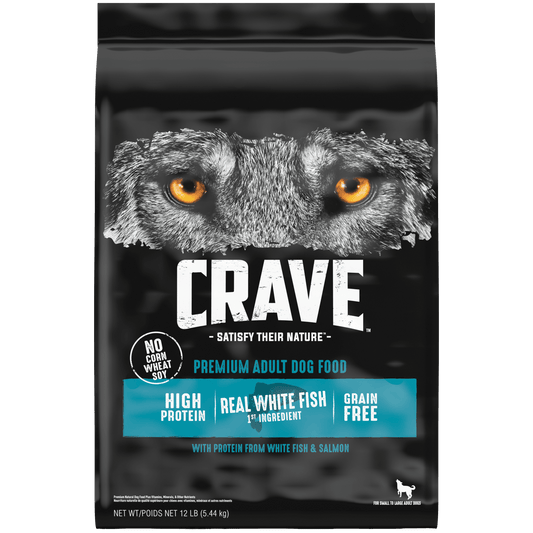 Crave Adult Dry Dog Food White Fish- Front