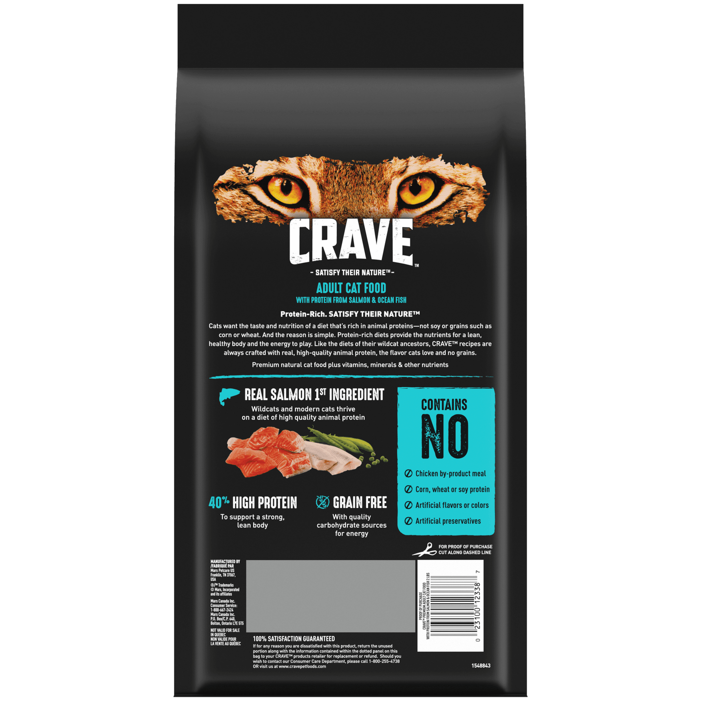 Crave Adult Dry Cat Food Fish-Back