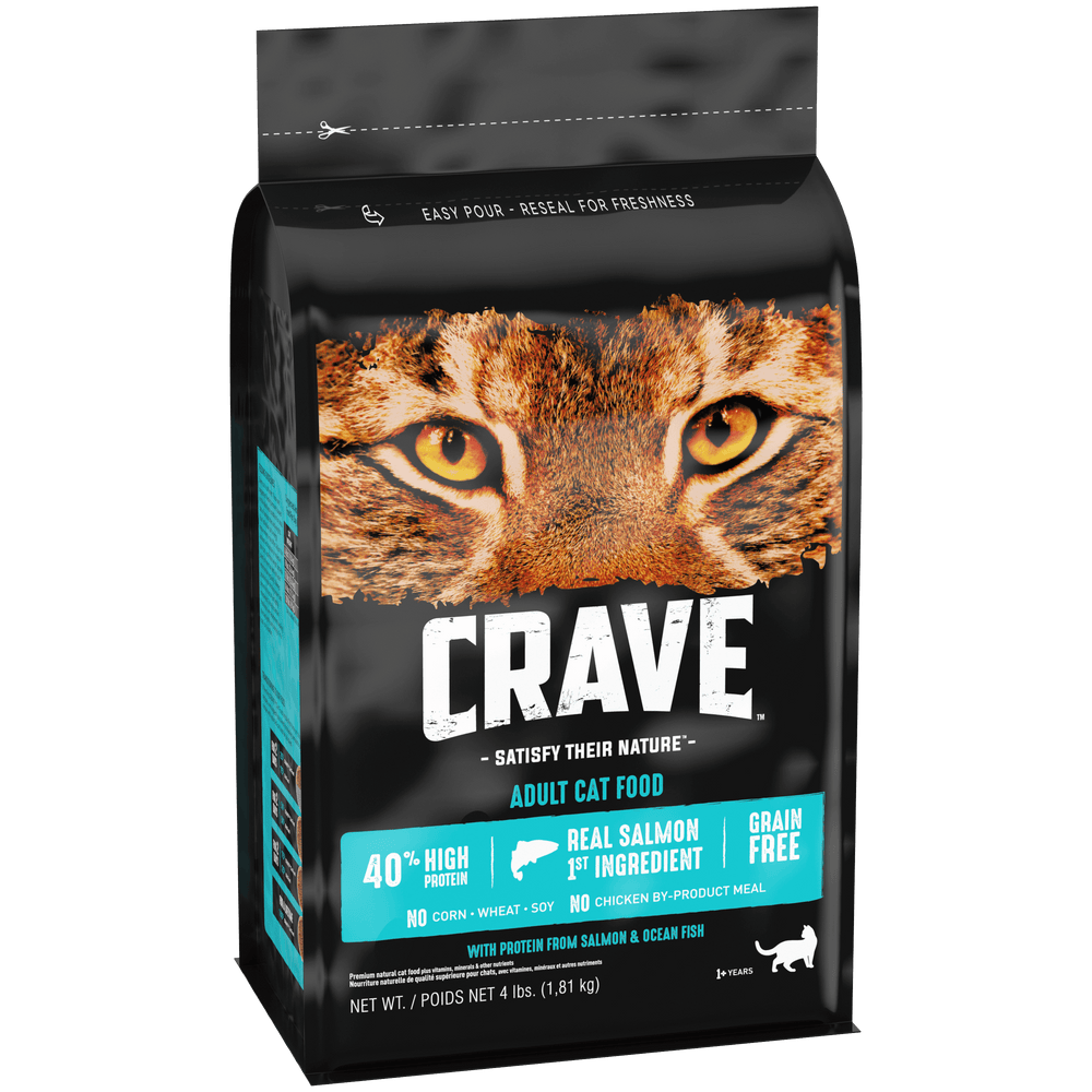 CRAVE™ Salmon & Ocean Fish Recipe High Protein Grain-Free Dry Cat Food ...