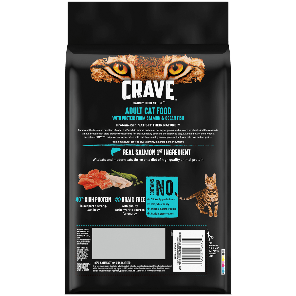 Crave Adult Dry Cat Food Fish-Back